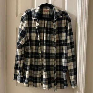 Black and white plaid button down